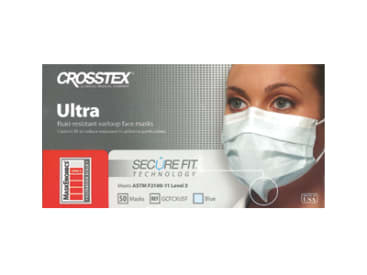 Masques chirurgicaux dentaires Ultra earloop mask w/secure fit mask technology blue img