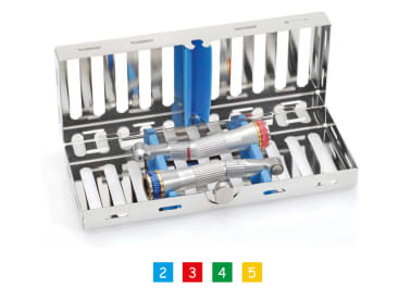 Tandheelkundige trays en cassettes Cassette inox 18x7 voor 2 turbines img