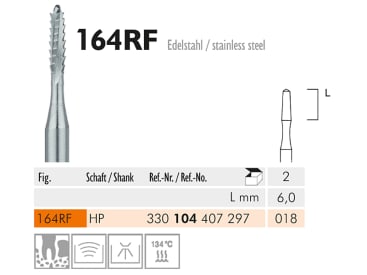 Fraises en acier 164 RF HP 018 instrument en acier inoxydable chirurgical img