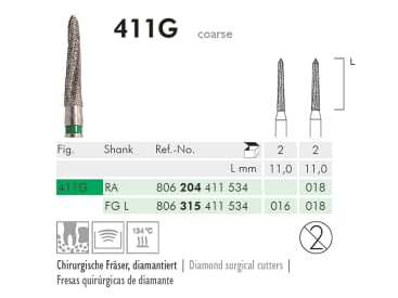 411 G FG L 018 instrument diamanté chirurgical img