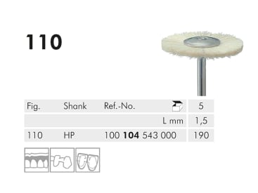 Brosse de polissage dentaire 110 HP 190 brosse à polir (horse hair, white) img