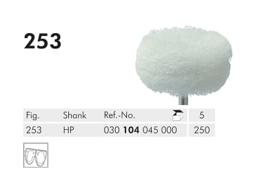Brosse de polissage dentaire 253 HP 250 brosse à polir (white) img