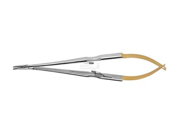 Porte-aiguilles Porte-aiguille Castroviejo 18cm courbé LiquidSteel avec des incrustations de métal dur img