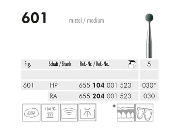 Polijstpunten voor tandheelkundige procedures 601 slijppunt (green, medium) img