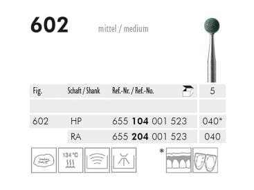 Polijstpunten voor tandheelkundige procedures 602 slijppunt (green, medium) img
