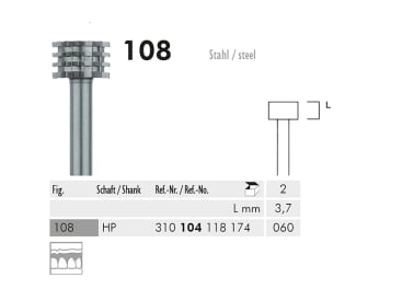 Fraises en acier 108 HP 060 instrument en acier img