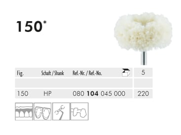 Brosse de polissage dentaire 150 HP 220 brosse à polir (cotton) img