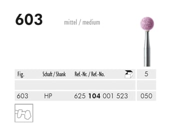 Polijstpunten voor tandheelkundige procedures 603 HP slijppunt (pink, medium) img