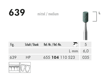 Pointes de polissage dentaire 639 HP abrasif (green, medium) img