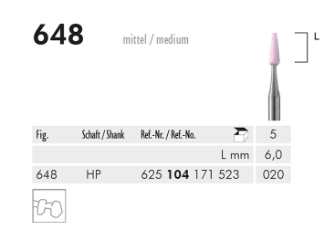 Pointes de polissage dentaire 648 HP abrasif (pink, medium) img