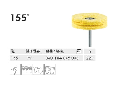 Brosse de polissage dentaire 155 HP 220 brosse à polir (leather, 5-ply) img