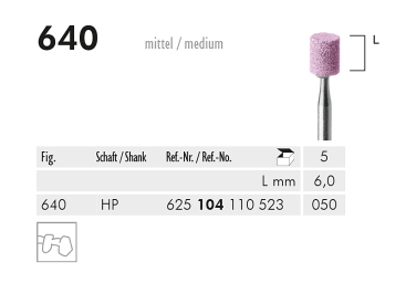 Polijstpunten voor tandheelkundige procedures 640 HP slijppunt (pink, medium) img