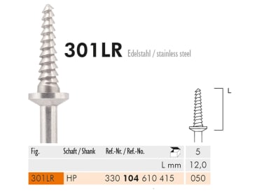 Mandrins 301 LR HP 050 mandrels for flexible polishers and felt-cones img
