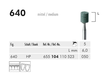 Polijstpunten voor tandheelkundige procedures 640 HP slijppunt (green, medium) img