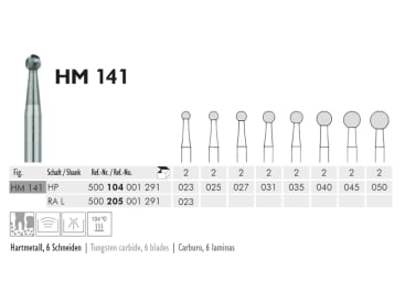 HM 141 CA L 023 fraise en carbure de tungstène chirurgical img