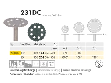231 DC CA 100 disque diamanté chirurgical img