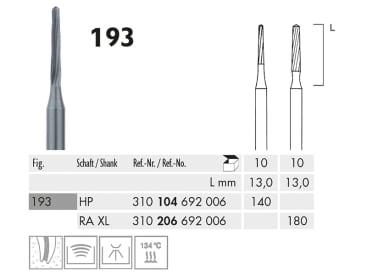 Fraises endodontiques 193 fraise endo "Kosel" img