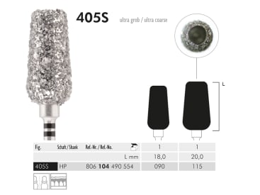 Fraises dentaires diamantées 405 S instrument diamanté ultra coarse img