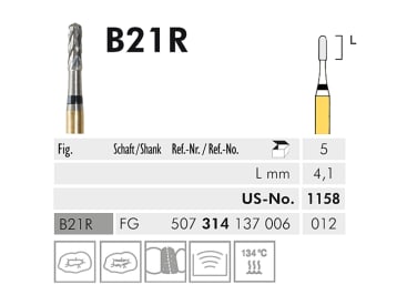 Klinische Dentale Hardmetaalboren B 21 R FG 012 Black Cobra hardmetaalboor img