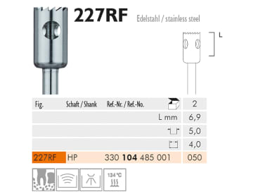 Staalboren 227 RF HP 050 chirurgisch staalinstrument inox img
