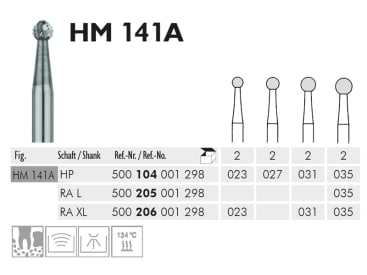 HM 141 A RA XL 023 fraise en carbure de tungstène chirurgical img