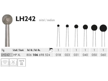 LH 242 HP XL 060 instrument diamanté chirurgical img
