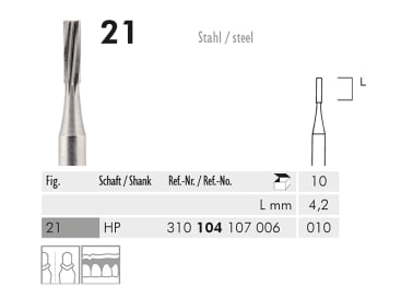 Fraises en acier 21 HP 010 instrument en acier img