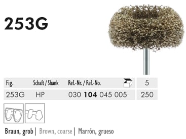 Brosse de polissage dentaire 253 G HP 250 brosse à polir (brown, coarse) img