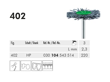 Brosse de polissage dentaire 402 HP 220 brosse à polir img