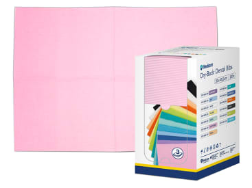 Dry-Back Bavoirs Dentaires 100 pièces Rose (33 X 45,5 cm) img