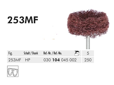 Brosse de polissage dentaire 253 MF HP 250 brosse à polir (Red-Brown, medium-fine) img