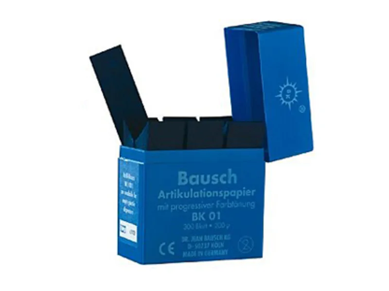 Bausch articulatiepapier blauw 200mu 1x300 BK01 A02440 img