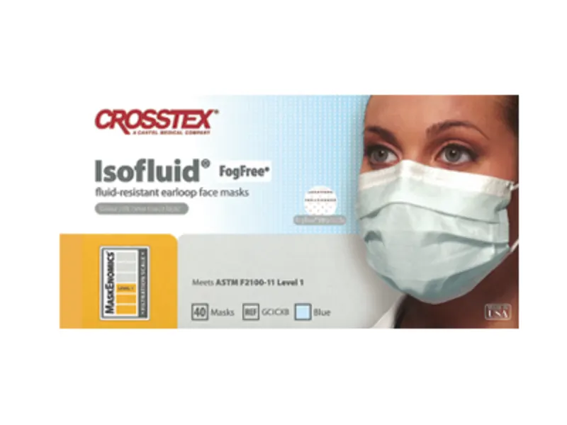 Crosstex Isofluid Fogfree masker blauw 1x40 GCICXB A11264 img