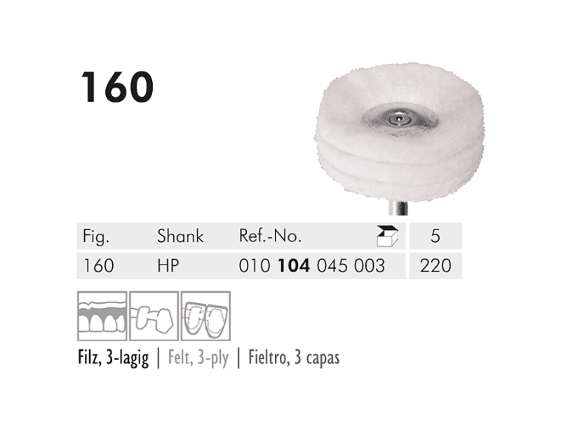 ME HP 160-220 polijstborstel wit 1x5 10104045003220 A36963 img