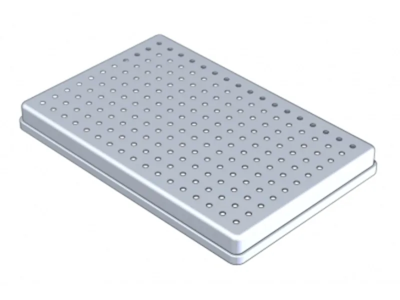 Nichrominox deksel alu. geperf. 28x18x2,5cm grijs A09454-1 img