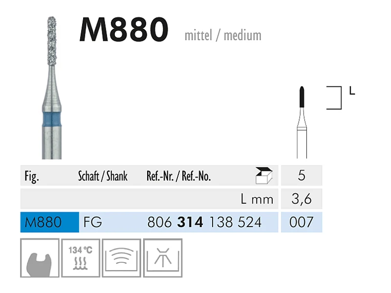 ME FG M880-007 Micro diamantinstrum. 1x5 A35557 img