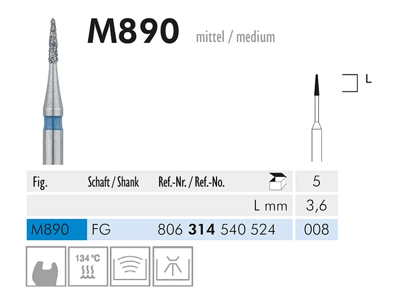 ME FG M890-008 Micro diamantinstrum. 1x5 A36097 img
