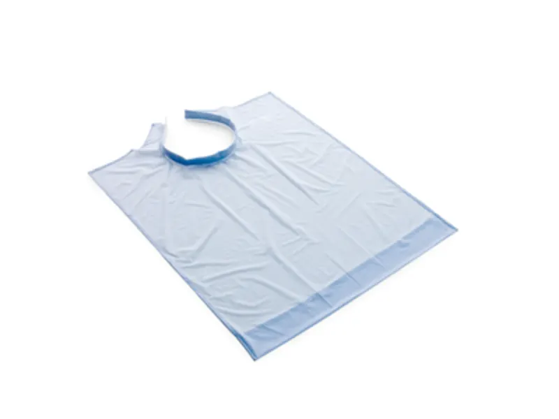 Roeko patiëntenschort blauw met buidel 70x60cm 1x1 A11048 img