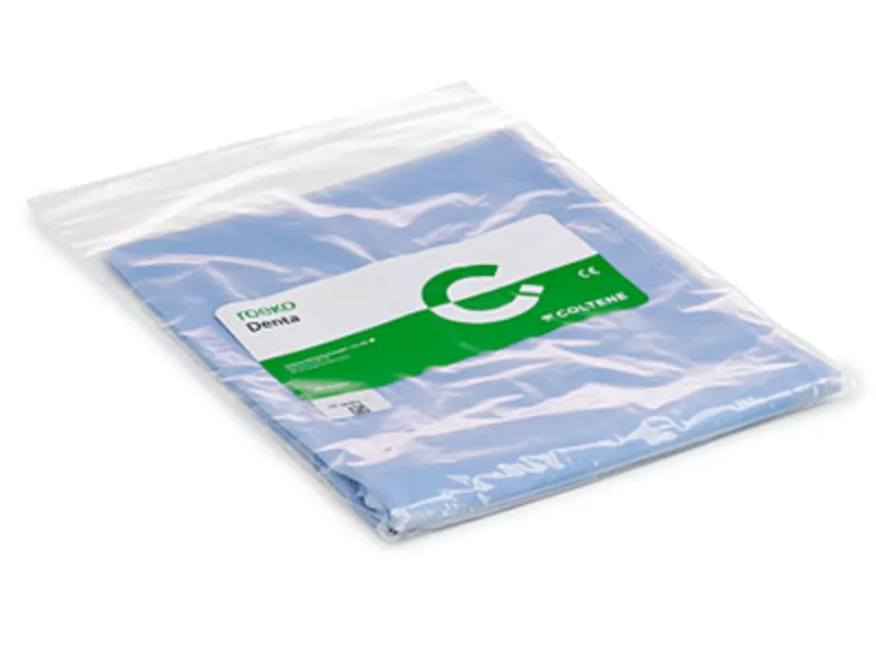 Roeko tablier patient bleu avec poche 1x1 A11048 img