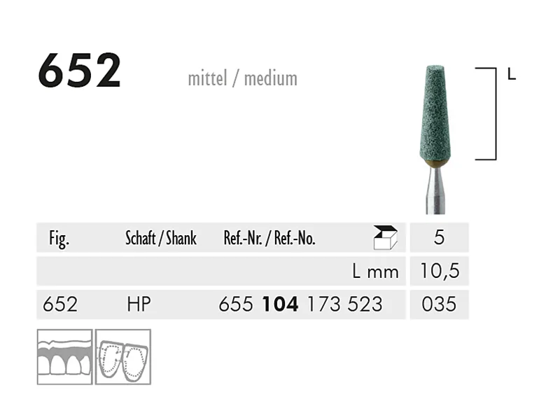 ME HP 652 slijppunt gemont.groen 1x5 A20270 img