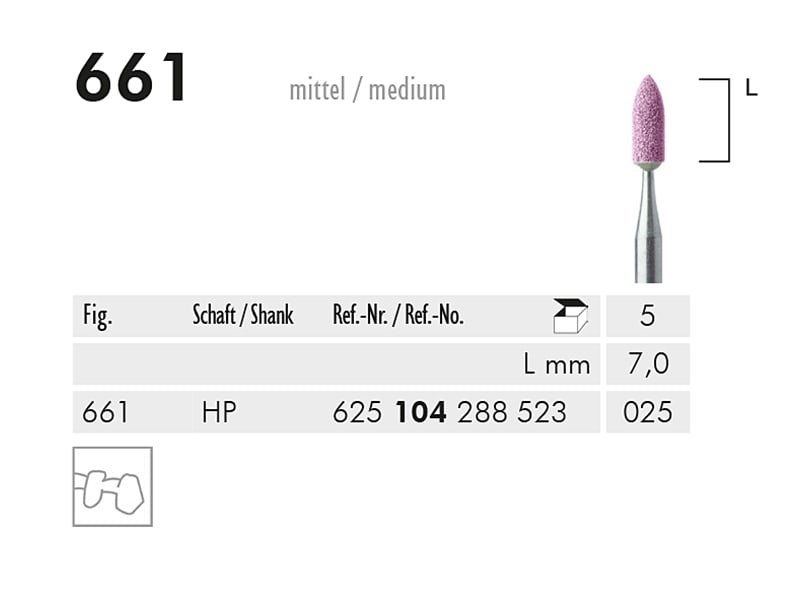 ME HP 661-025 slijppunt gemonteerd roos 1x5 A44433 img