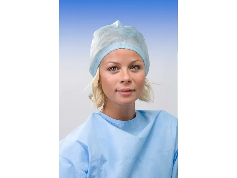Omnia Chirurgische muts met koortjes blauw 1x100 A43708 img