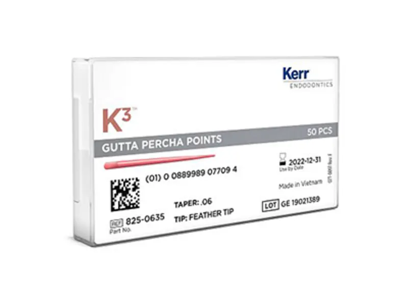 Kerr K3 Gutta Percha Feather tip tap.04-1x50 A18226 img