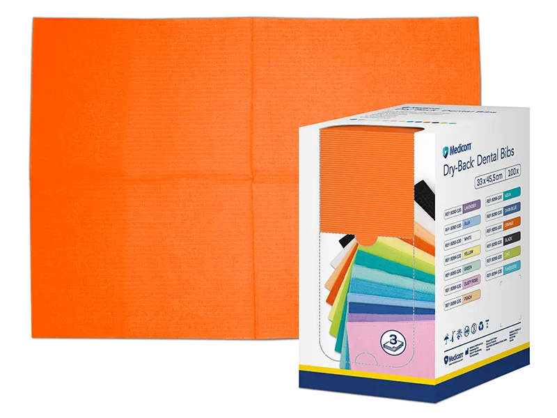 Medicom Dry-Back Dental Bibs 33x45,5cm oranje x100 A48849 img