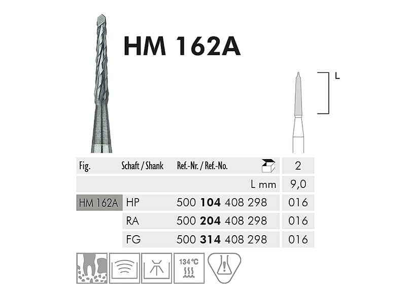 ME HP HM 162A-016 chirurg. hardmetaalfrees 1x2 2856 img