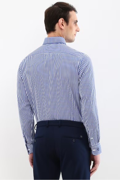 Men Regular Fit Striped Full Sleeves Formal Shirt - Image 3
