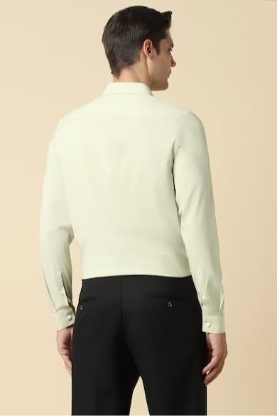 Men Super Slim Fit Solid Full Sleeves Formal Shirt - Image 3