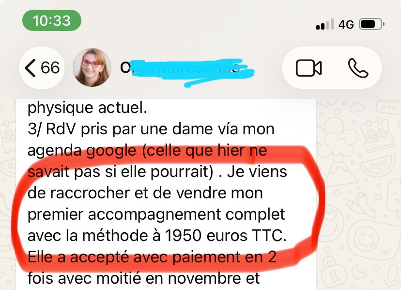 Message WhatsApp — retours sur les leads