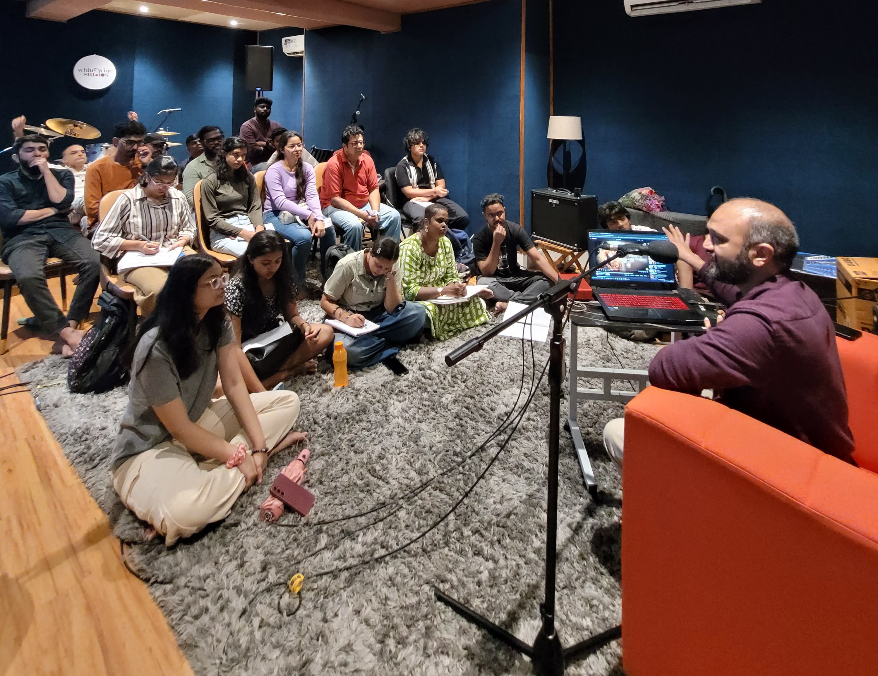 Mentor-led studio session with students