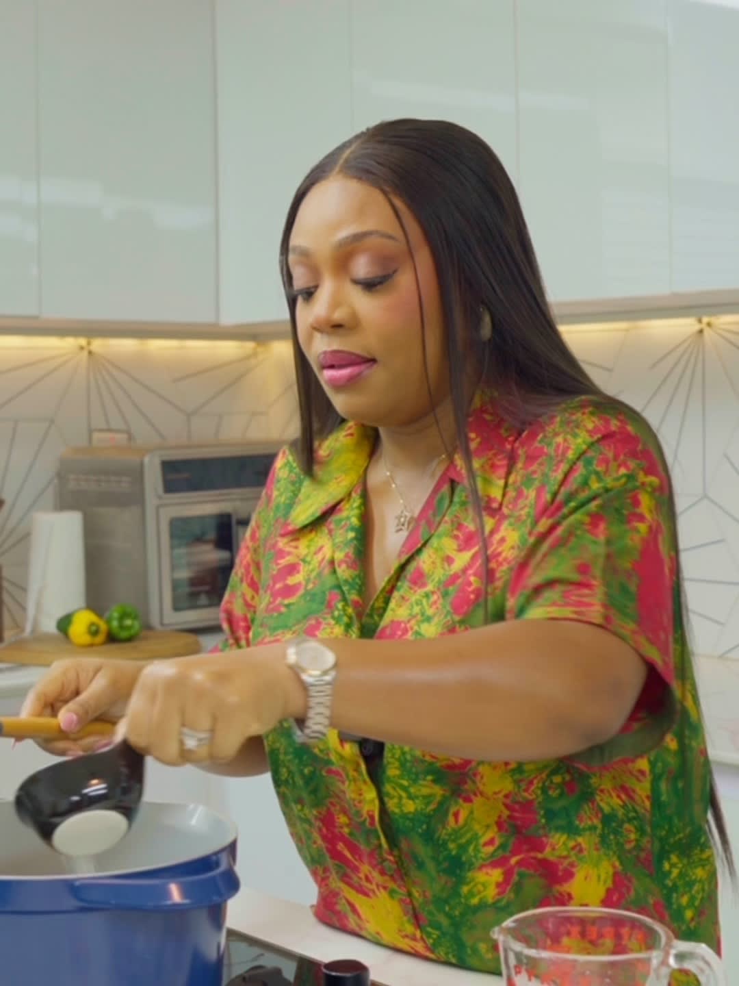 Ify making a meal during her Open Hours Interview